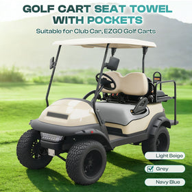 DRIVE UP grey seat cover includes front and side pockets for essentials.