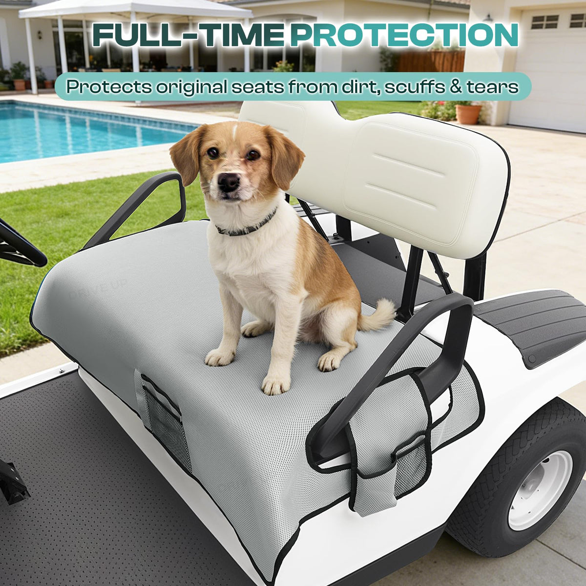 DRIVE UP grey seat cover with thermal insulation keeps you warmer.