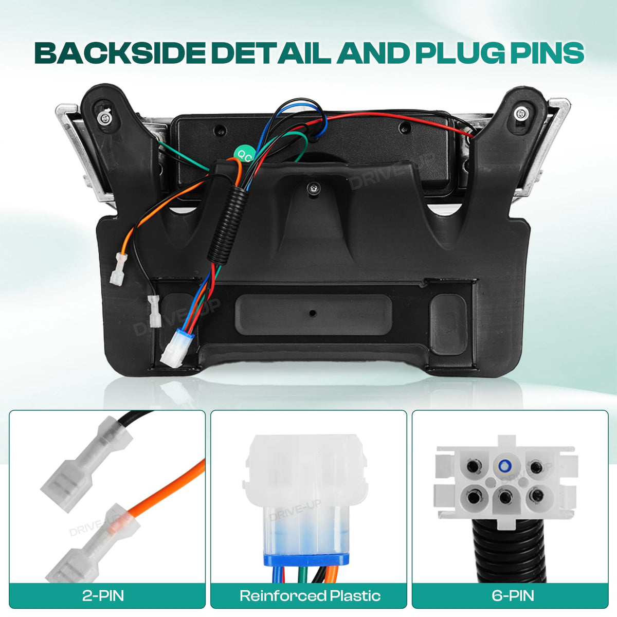Wiring harness detail for easy headlight replacement with Drive Up