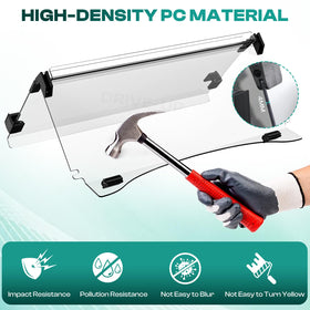 High-density polycarbonate construction provides durable impact resistance.