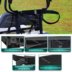 DRIVE UP installation made simple for Club Car DS bag holder bracket.