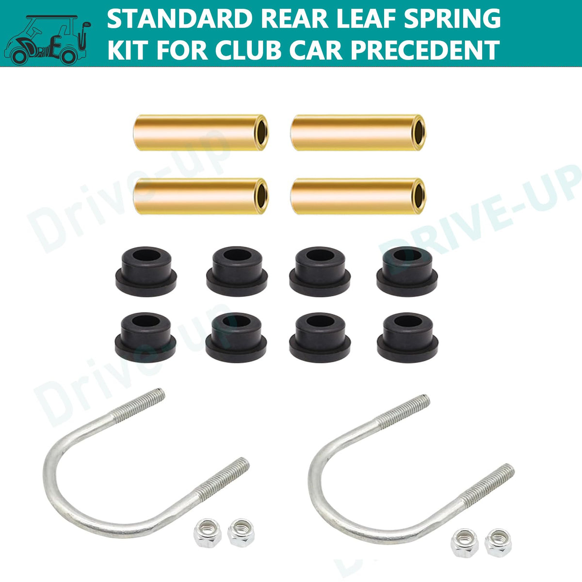 Drive Up installed rear leaf spring on cart image offers smoother operation.