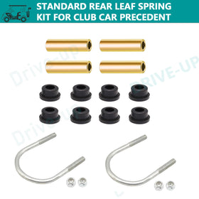 Drive Up installed rear leaf spring on cart image offers smoother operation.