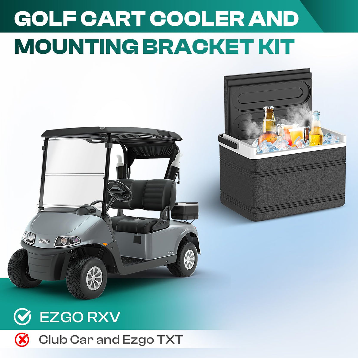 Includes everything for easy on/off use on EZGO RXV.
