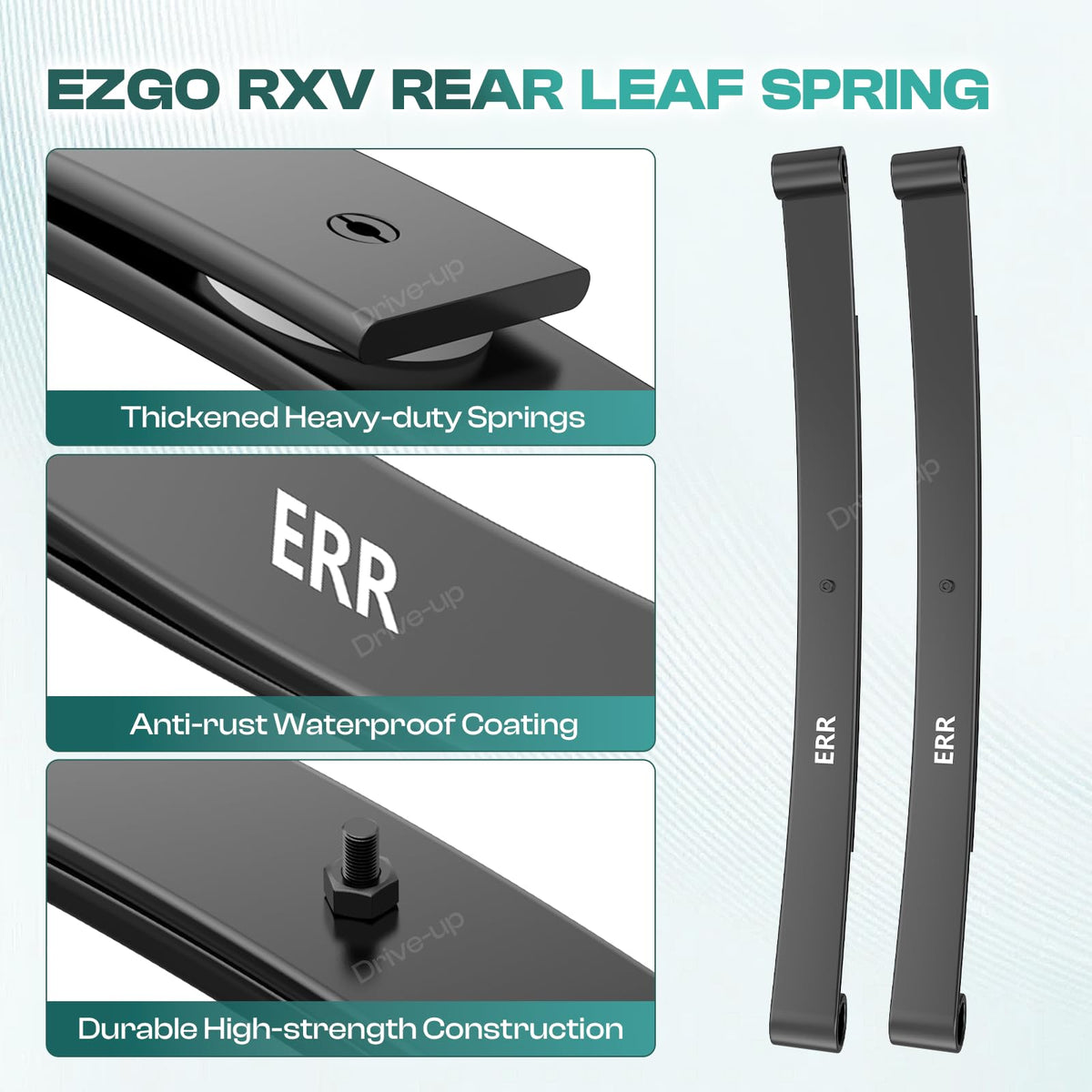 DRIVE UP large rubber bushings reduce play and vibration