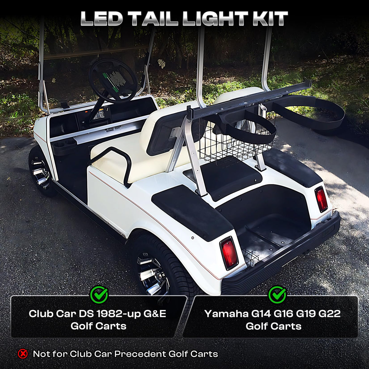 Drive Up LED tail light kit dimensions showing 6x4 inch housing