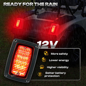 Drive Up LED tail light kit left taillight improves signaling for Club Car DS