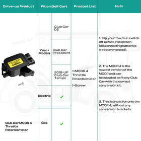 Drive Up MCOR 4 supports smoother acceleration and deceleration in Club Car models.