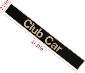 18 by 2.24 inch name plate fits Club Car DS precisely.