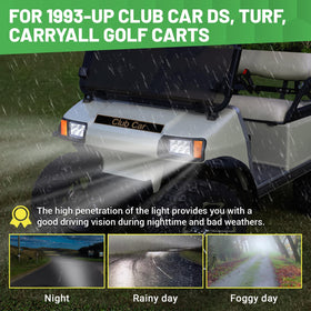 DRIVE UP night-vision demo shows brighter paths with the LED kit on Club Car DS.