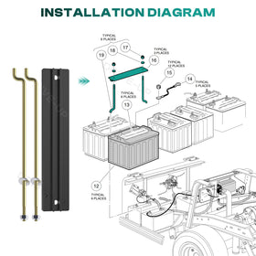 Drive Up OEM 1013683 rod set with washers and nuts for stable mounting.