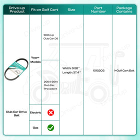 Drive Up OEM replacement belt 1016203: trusted upgrade for carts.