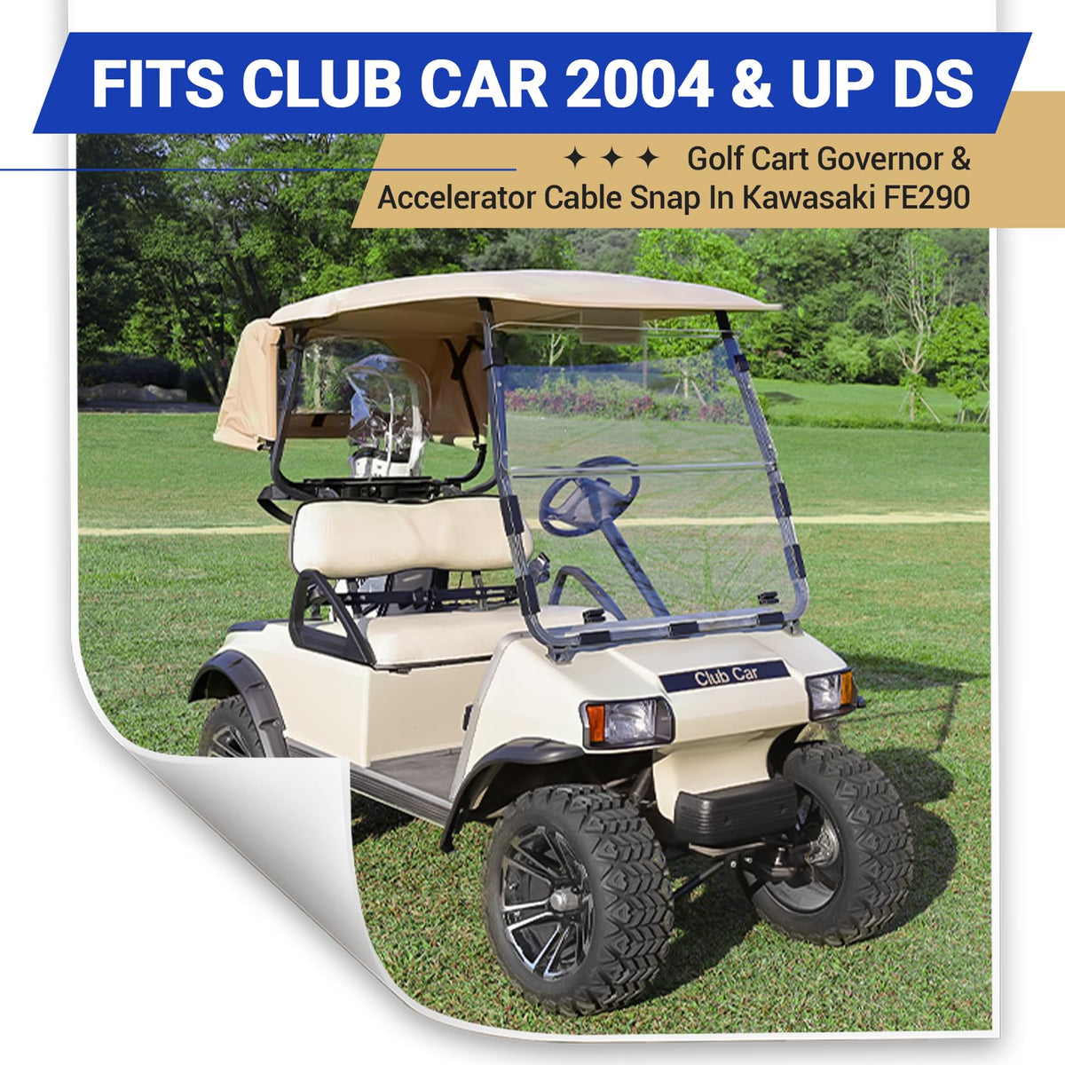 Drive Up OEM numbers 102336101 and 102336001 replacement cables for Club Car DS