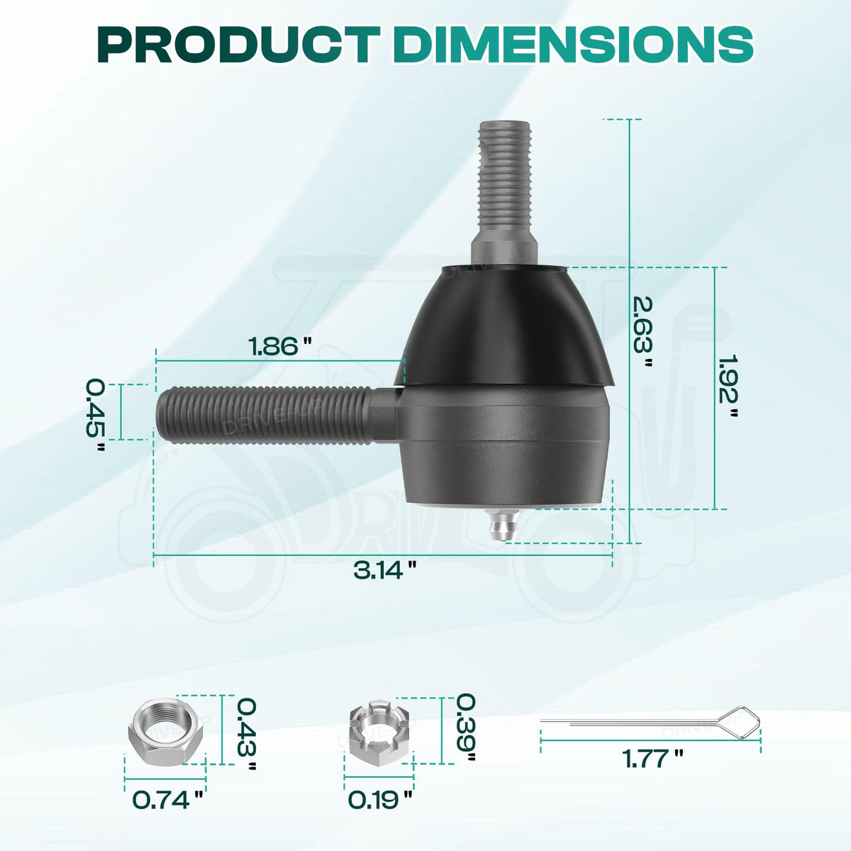 Drive Up OEM 7540 left-hand thread detail on joint.