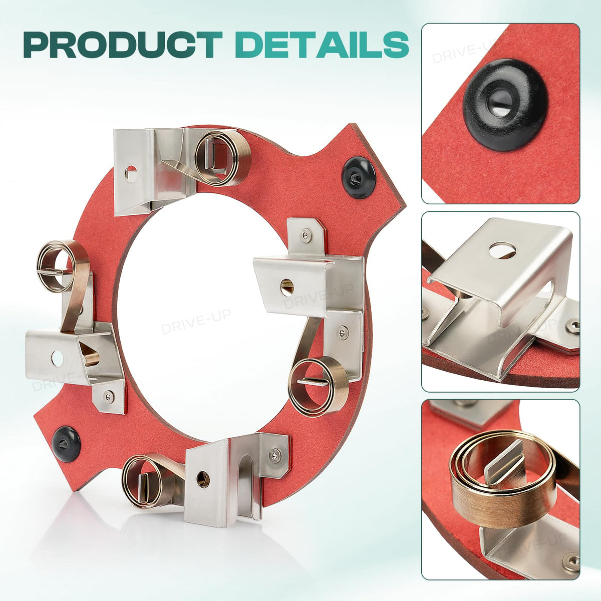 Package includes one brush holder and four springs for quick install