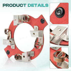 Package includes one brush holder and four springs for quick install