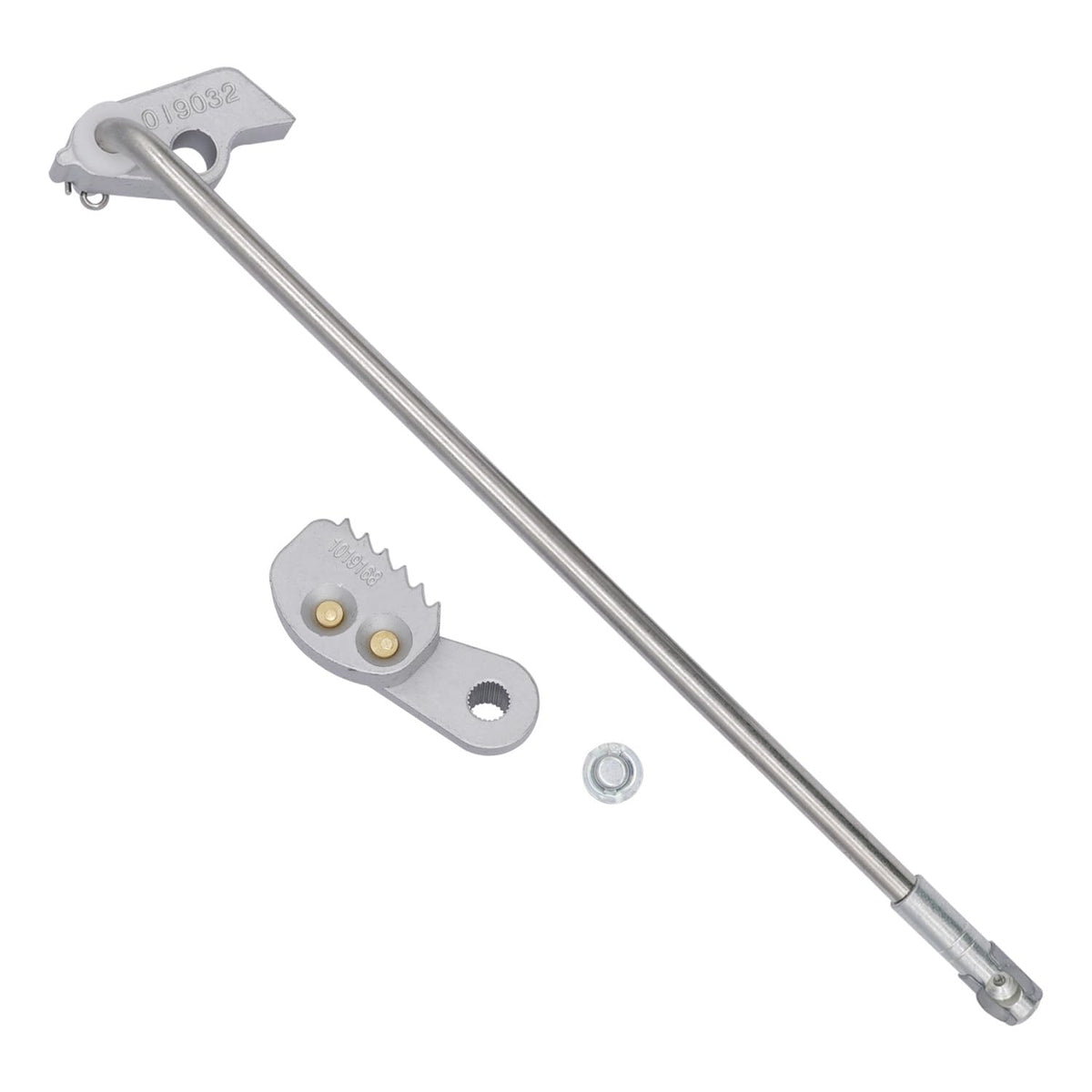 Drive Up park brake latch kit, front angle view, fits Club Car DS for secure parking.