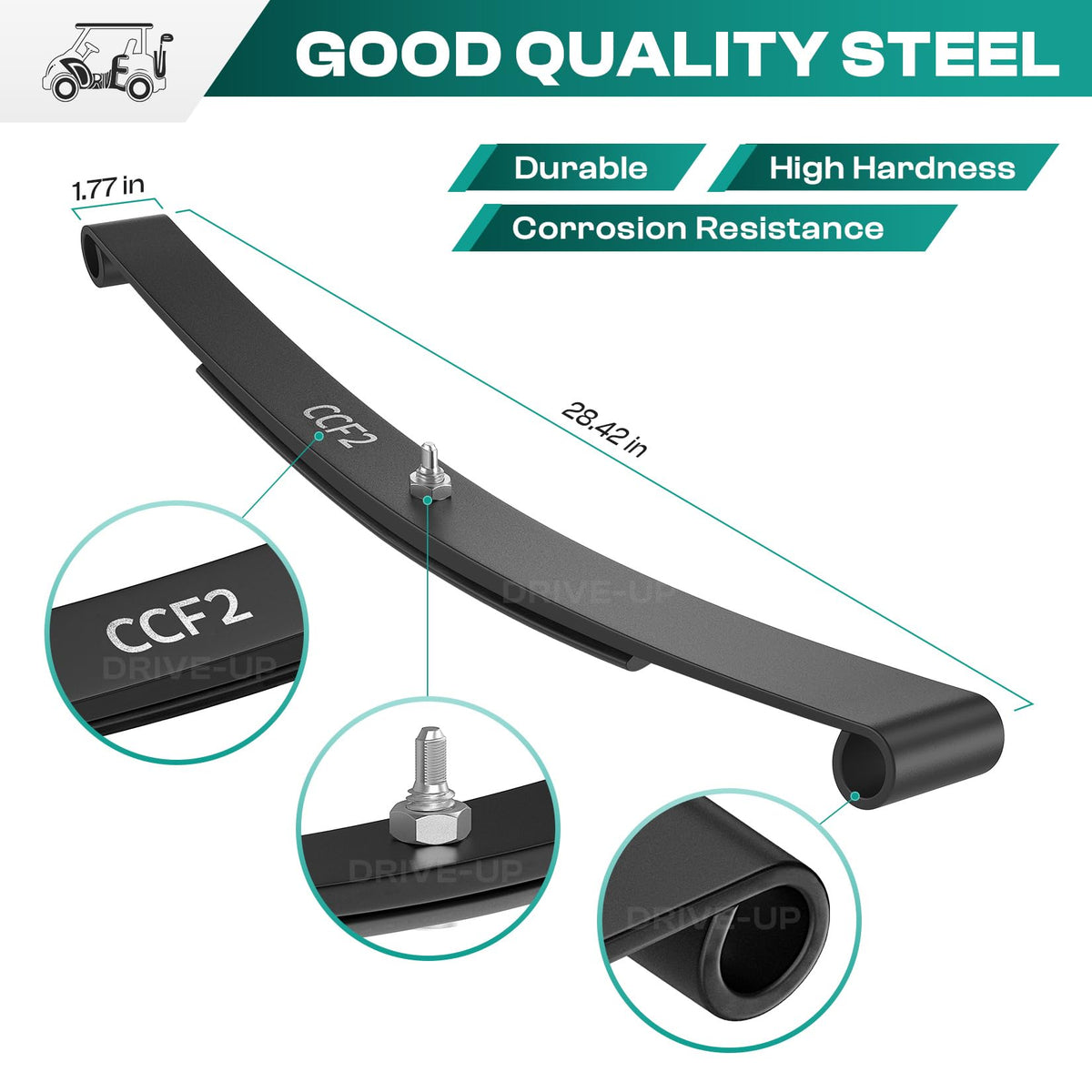 DRIVE UP polyurethane bushing kit cushions shocks for smoother steering.