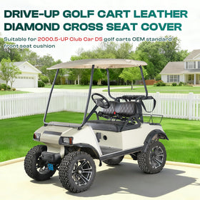 Drive Up PVC seat cover provides cushioned comfort and breathable wear.