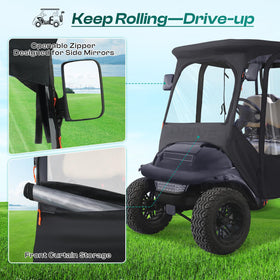 Drive Up PVC windows on all sides improve visibility for safer driving