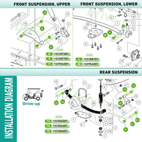 Drive Up rear leaf spring bushings minimize noise and vibration