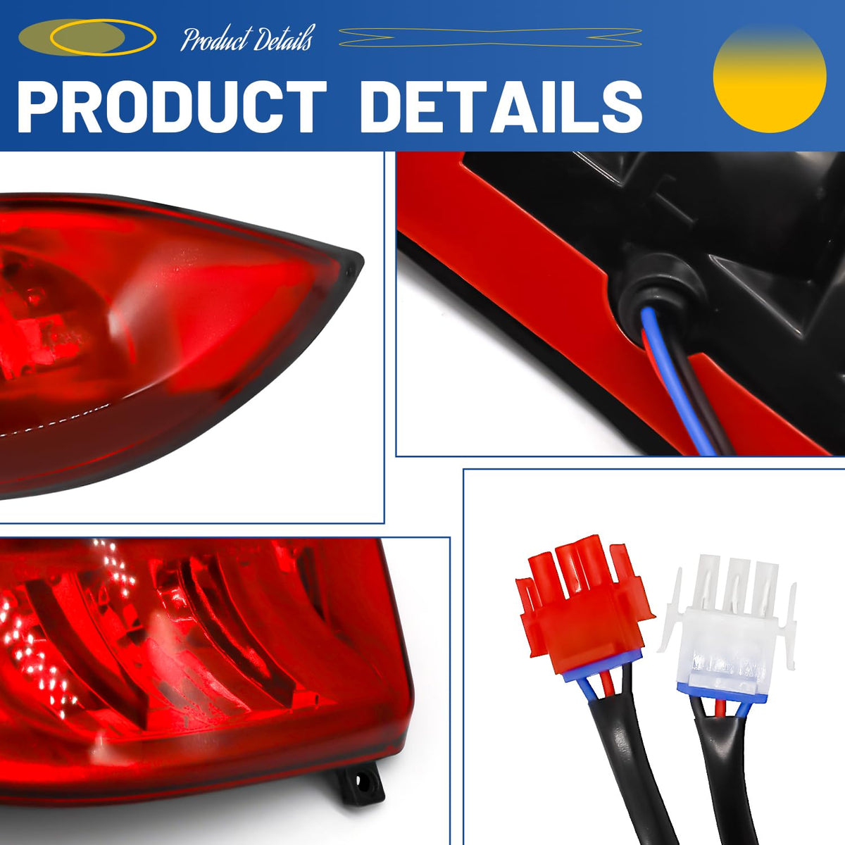 DRIVE UP rear light with 3-pin Molex connector for reliable wiring connection.