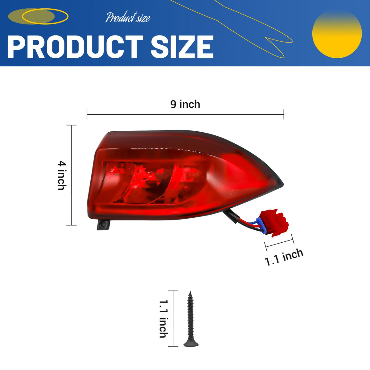 DRIVE UP right taillight assembly for safer night signaling on compatible carts.