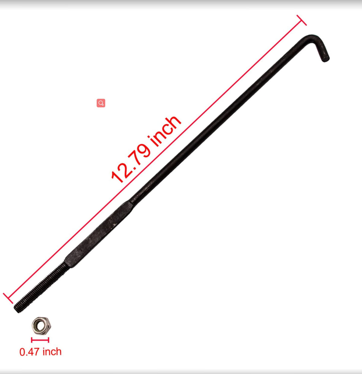 Drive Up rod measures 13.25 x 1.25 x 0.25 inches for EZGO RXV