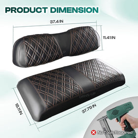 Drive Up buckle-install seat cover for quick setup and removal.