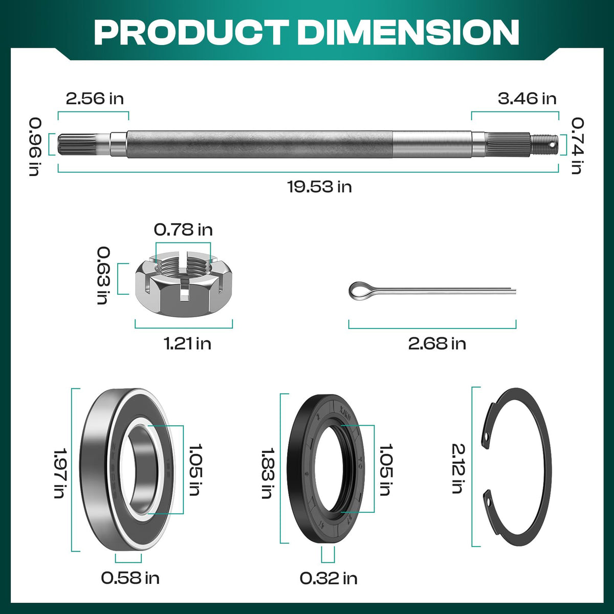 Drive Up snap rings 26814-G01 securing rear axle assembly