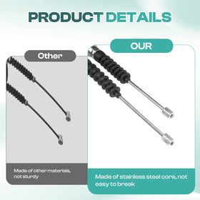 Drive Up brake cable with stainless steel core, corrosion resistance for golf carts.