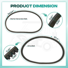 DRIVE UP starter generator belt 101916701 for Club Car, compatible with Precedent models.
