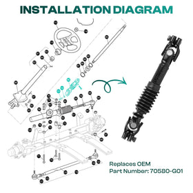 DRIVE UP steering shaft installation process for DIY fit.