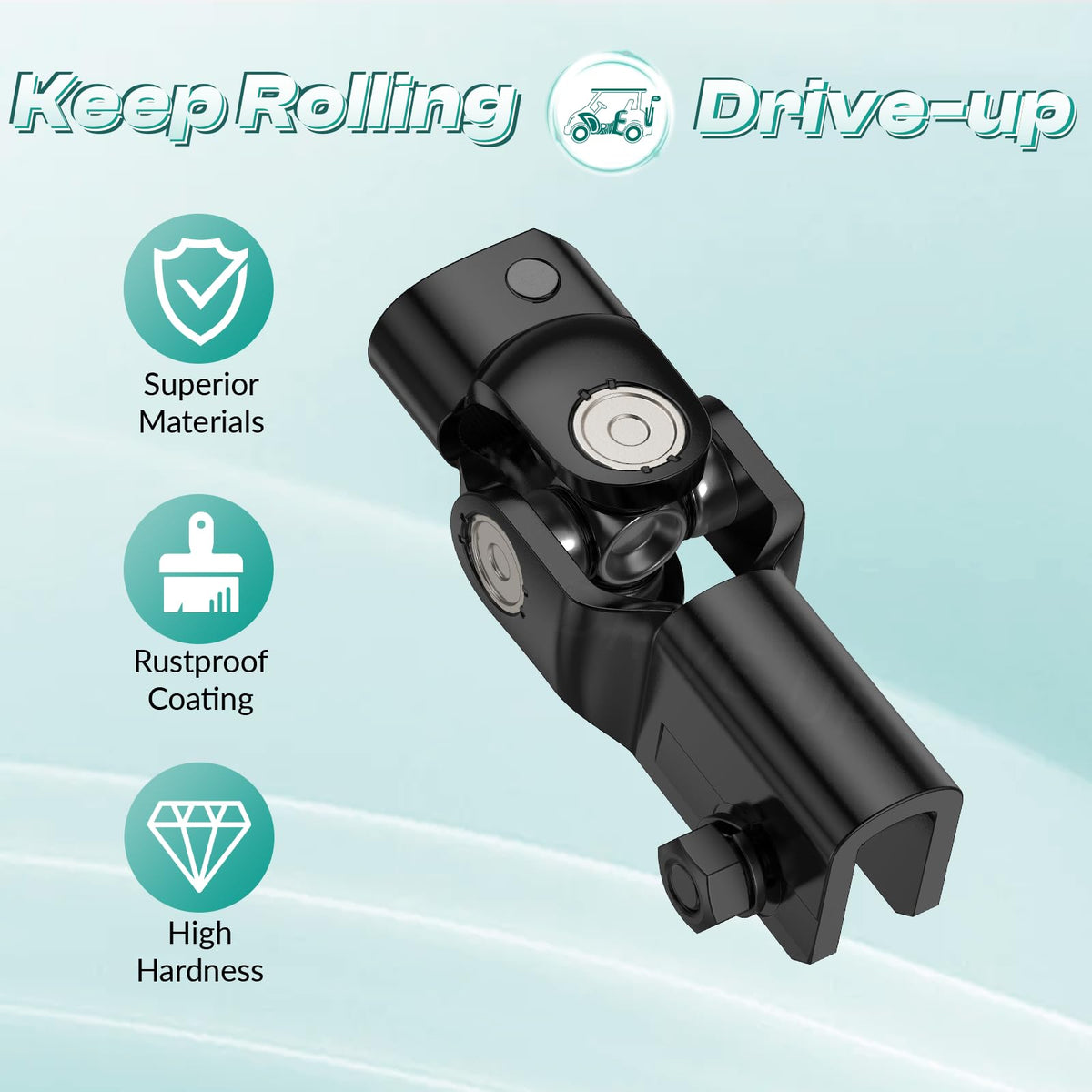 Drive Up steering yoke installed on EZGO RXV delivers smooth steering