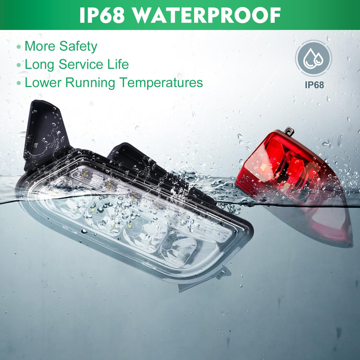 Drive Up Tempo LED tail light left improves visibility to following traffic.