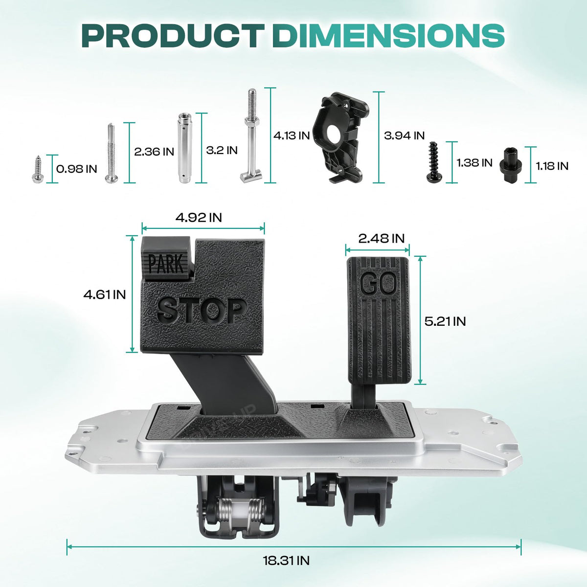 Drive Up Tempo-compatible pedal kit for gas and electric golf carts