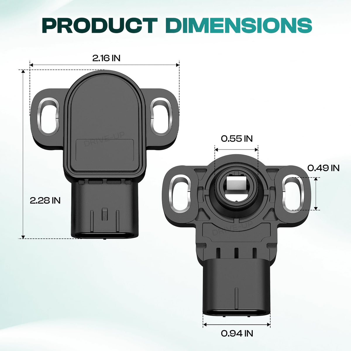 Close-up of Drive Up throttle sensor shows precise connectors and build quality.