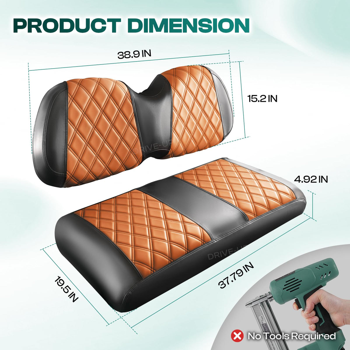 Drive Up brown-black two-tone design modernizes Club Car Precedent interiors.