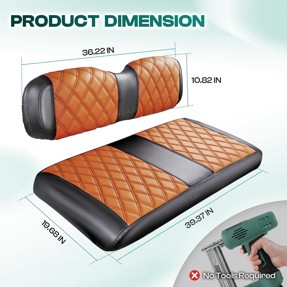 Drive Up dual-tone brown and black stitching adds stylish contrast
