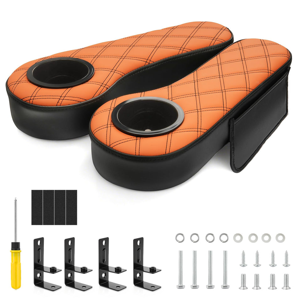 DRIVE UP universal golf cart armrest with cup holder for on-course convenience
