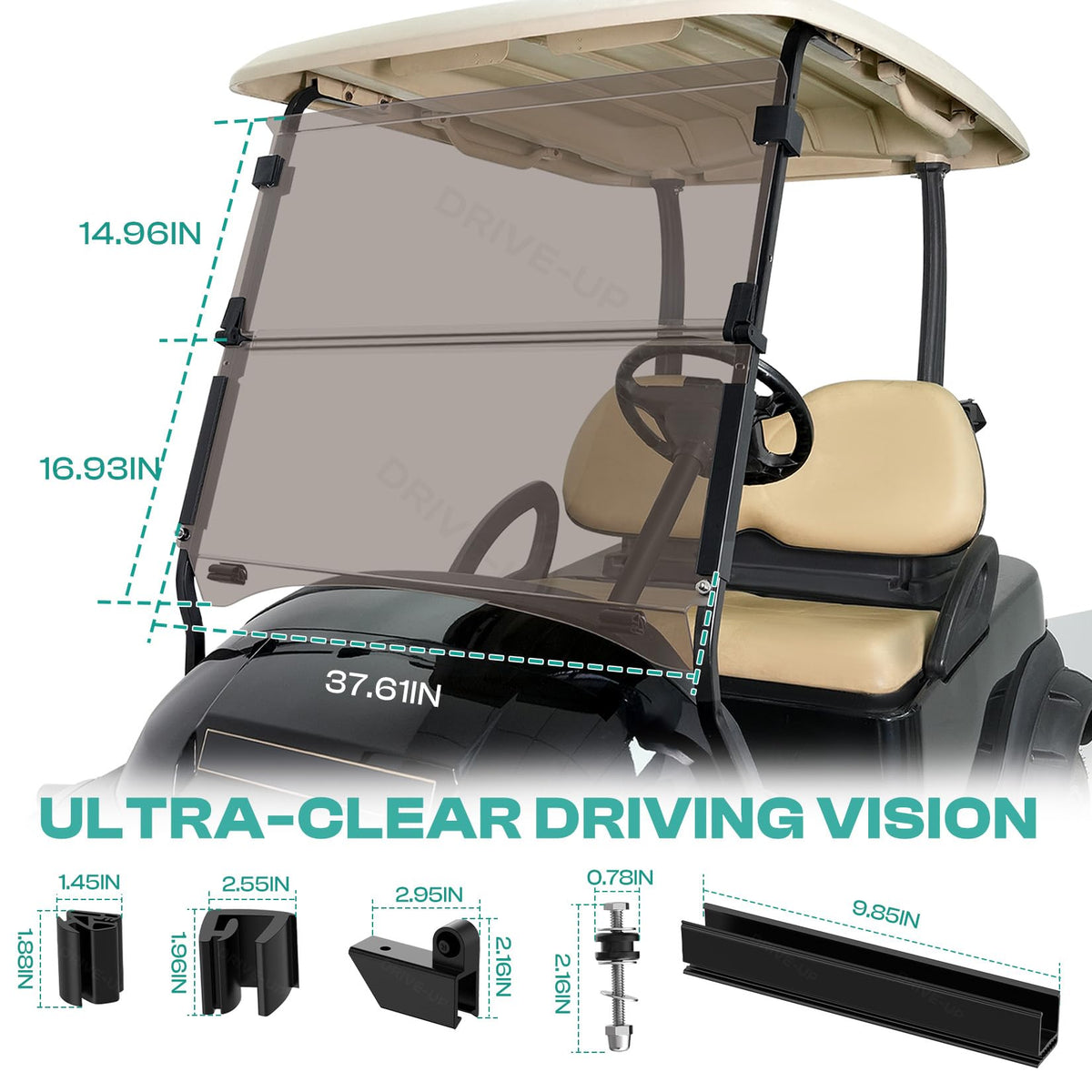 DRIVE UP installation kit included for quick drill-free setup
