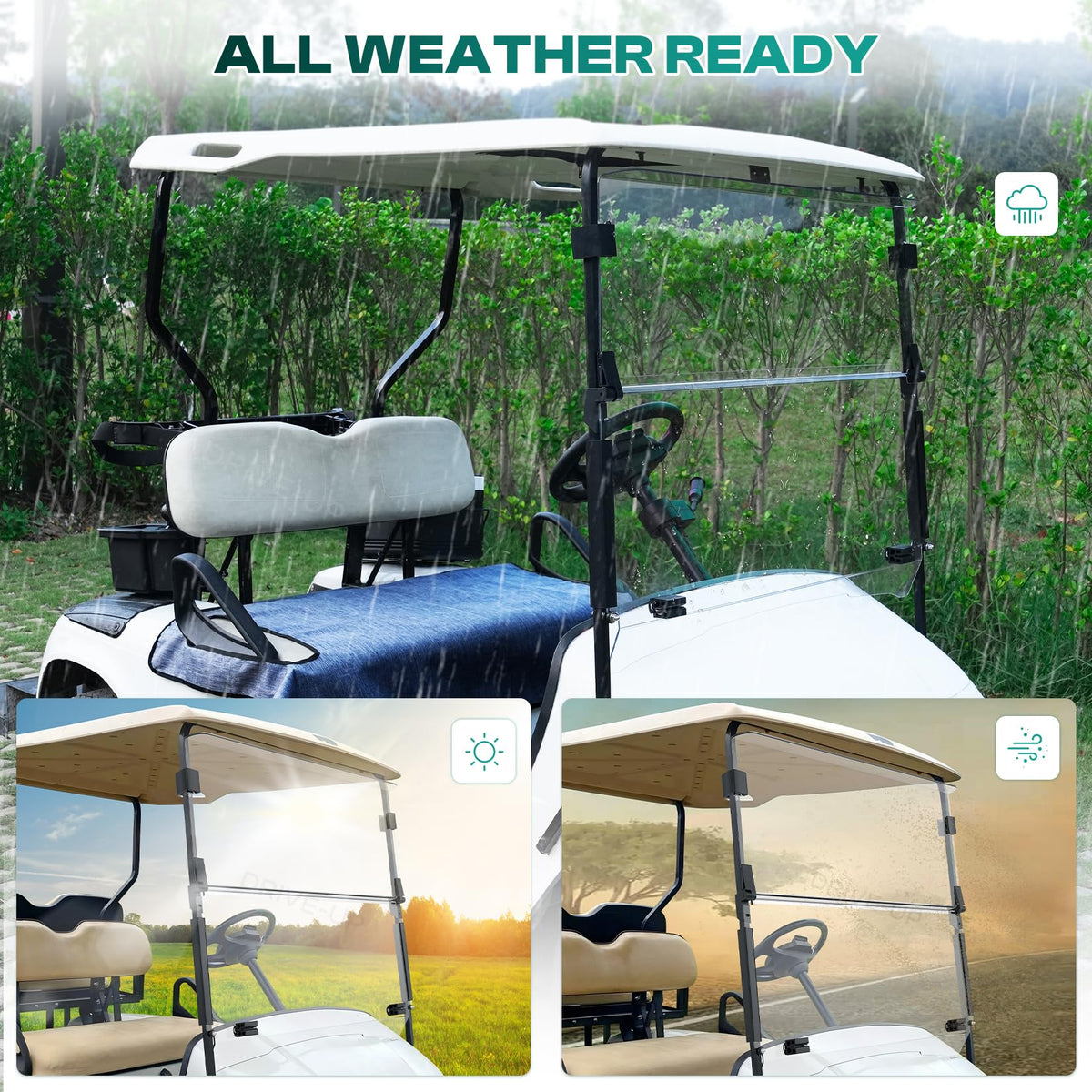 DRIVE UP high-density PC windshield offers sturdy impact resistance and lasting clarity.