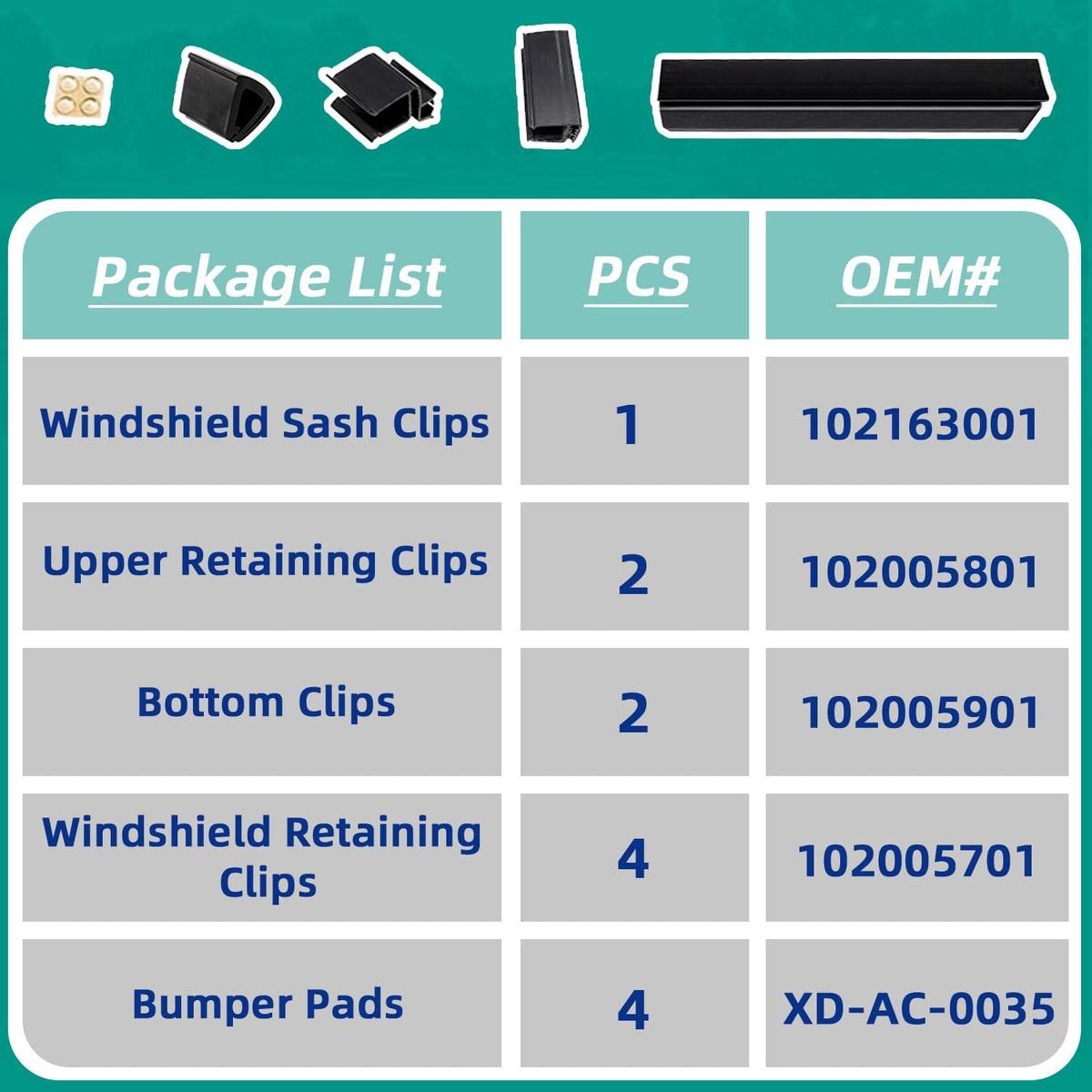 DRIVE UP windscreen retaining clips set supports safe folding and storage.