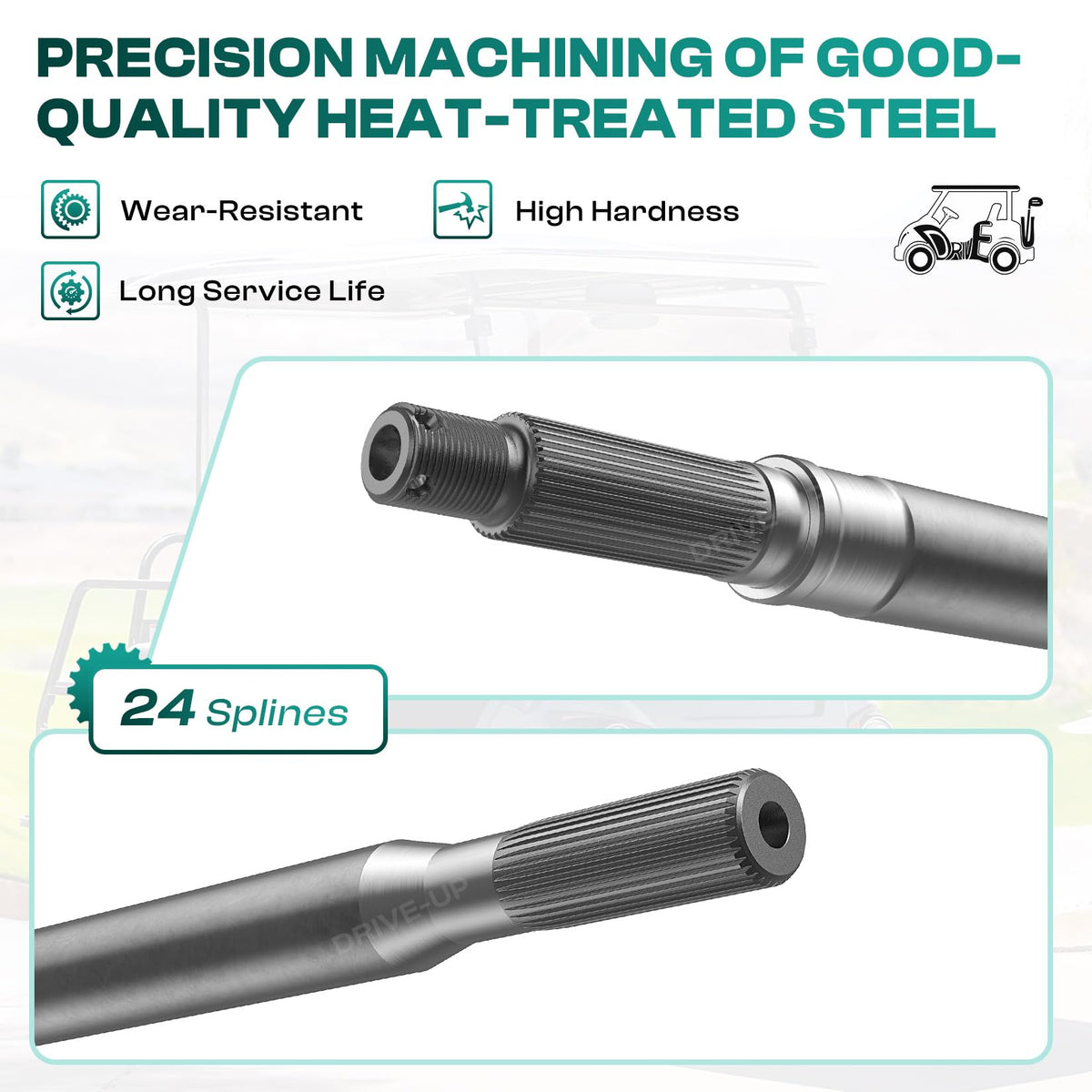 DRIVE UP Yamaha axle shaft G16–G27 fit, long 23-1/4 inches for precise replacement.