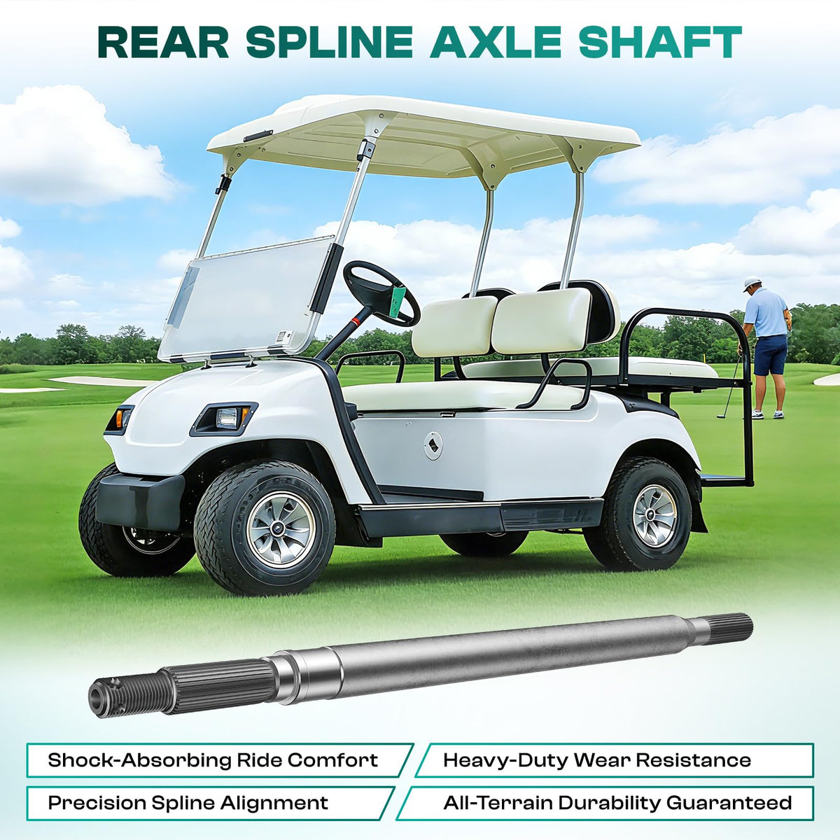 All-in-one axle parts kit included for easy replacement and setup.