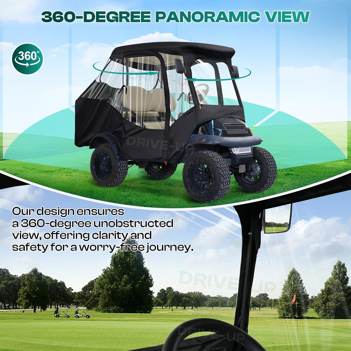 Drive Up zippered doors simplify entry and quick access to clubs and gear