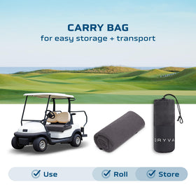 Dryva carry case storage image highlights portable setup for golfers on the go.