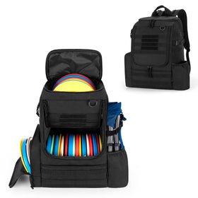 DSLEAF Disc Golf Bag main compartment view with space for up to 26 discs