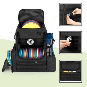 DSLEAF Disc Golf Bag MOLLE webbing and D-ring for expanded gear