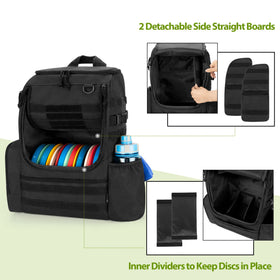 DSLEAF Disc Golf Bag side pocket view shows towel and small gear storage